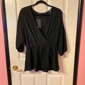 Black peplum top